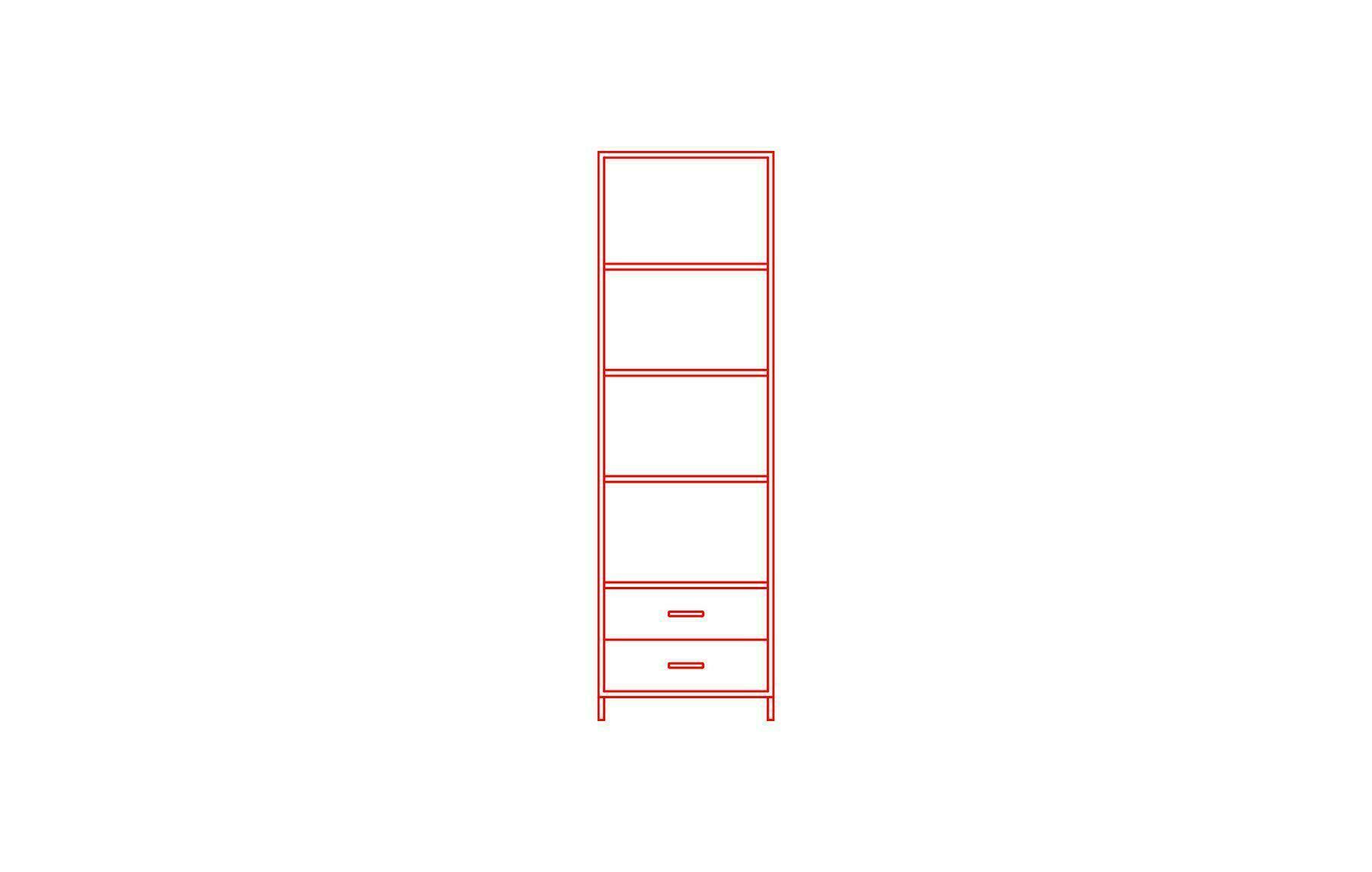 Bookshelf dimensions & Free Dwg.
