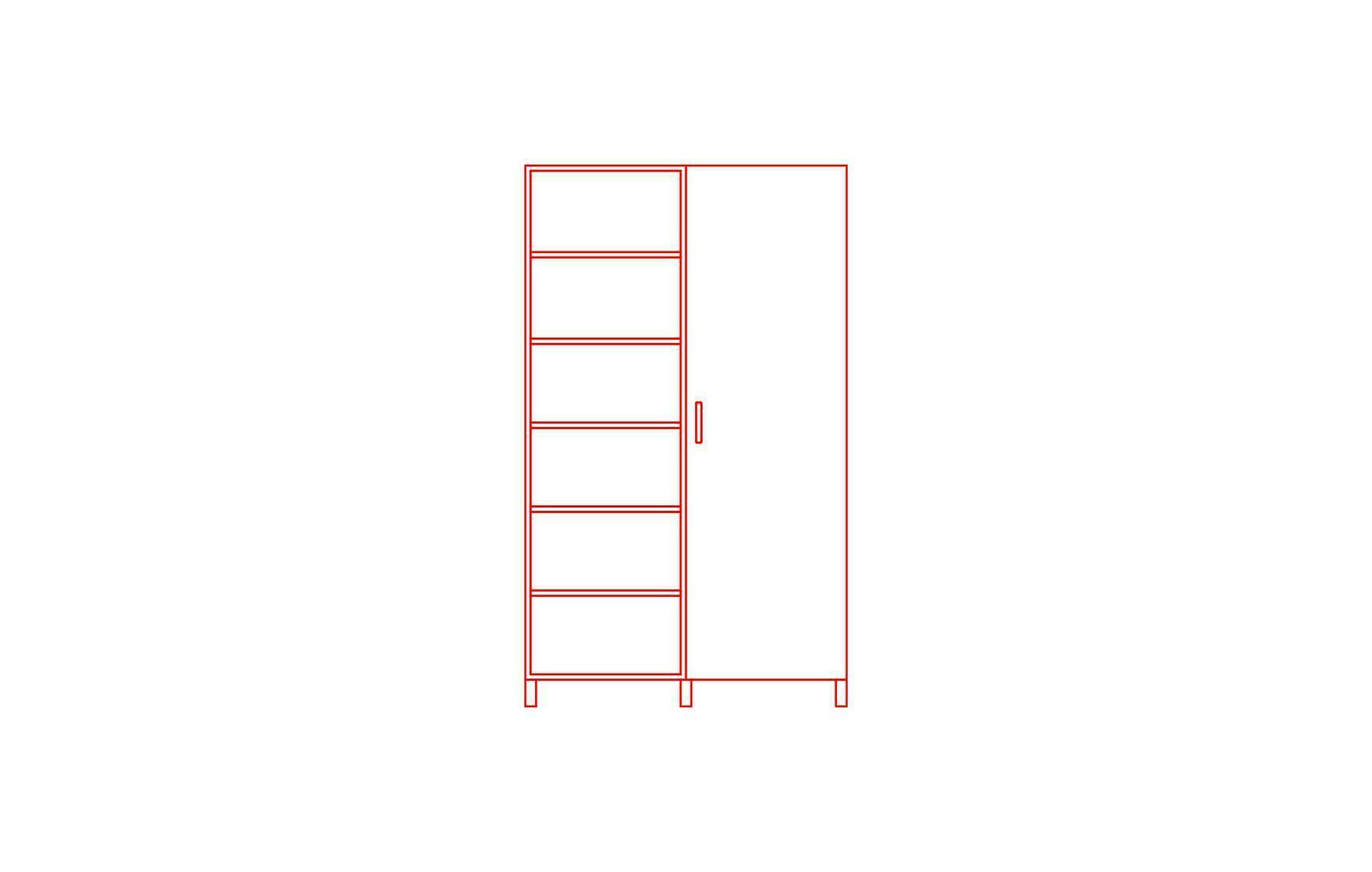 Half shelves dimensions in mm
