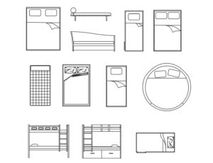 free bed dwg download