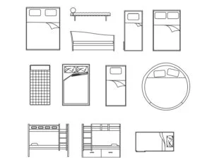 free bed dwg download