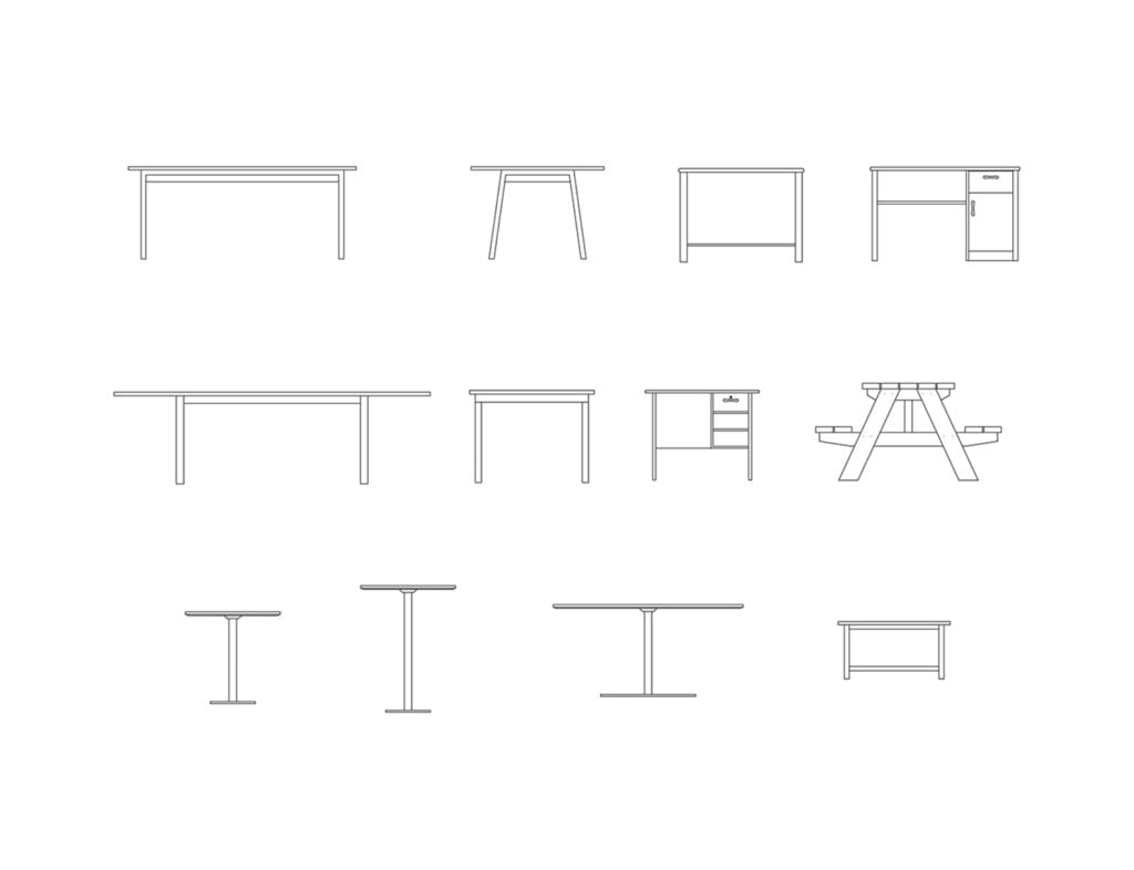 Tables Cad Block (download Free Dwg) - Layak Architect