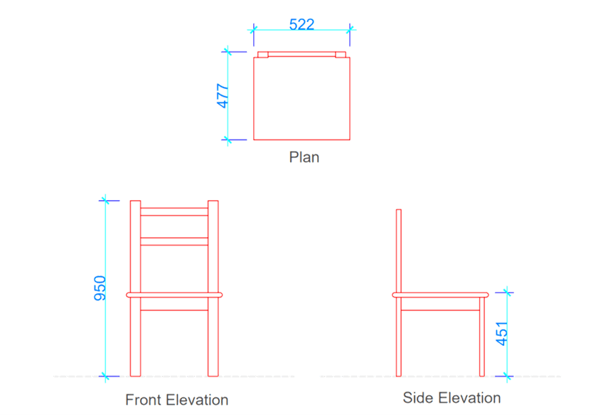 What is Side Chair Dimensions Free Dwg. layakarchitect