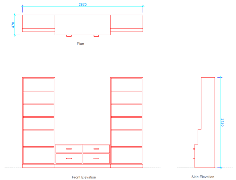 TV Cabinet Dimensions Free Dwg Layakarchitect
