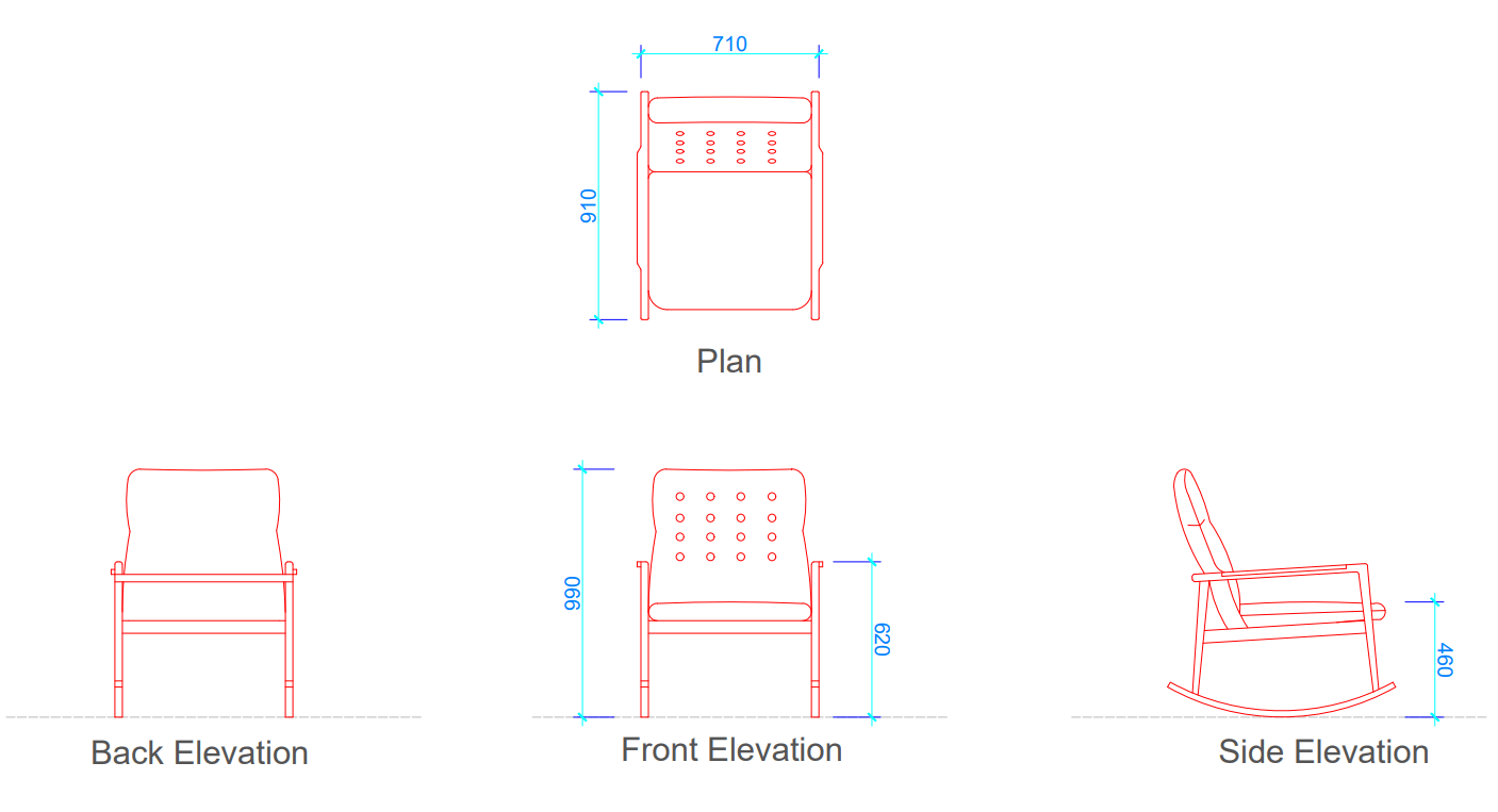 Risom Rocker Dimensions Free Dwg. layakarchitect