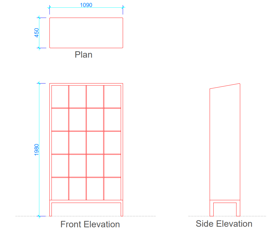 Magazine Rack Dimensions Download Free Dwg Layak Architect