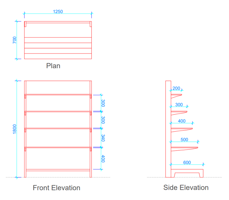 Wall Shelf Unit (Dimensions & Free Dwg.) Layak Architect