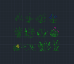 free bushes cad blocks download