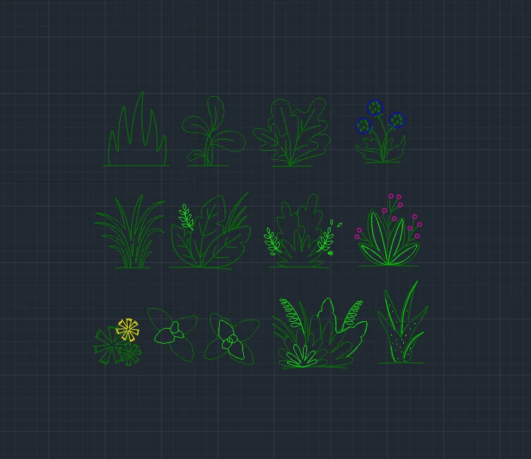free bushes cad blocks download