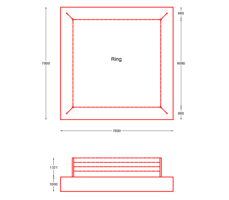 Boxing ring (Dimensions & Free Dwg.) - layakarchitect