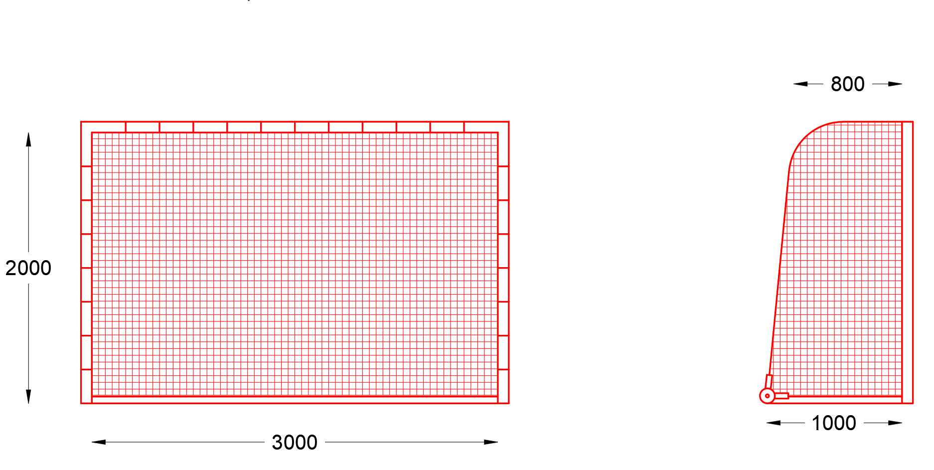 Handball Court Dimensions Size Free Dwg Layakarchitect   Hanball Net 