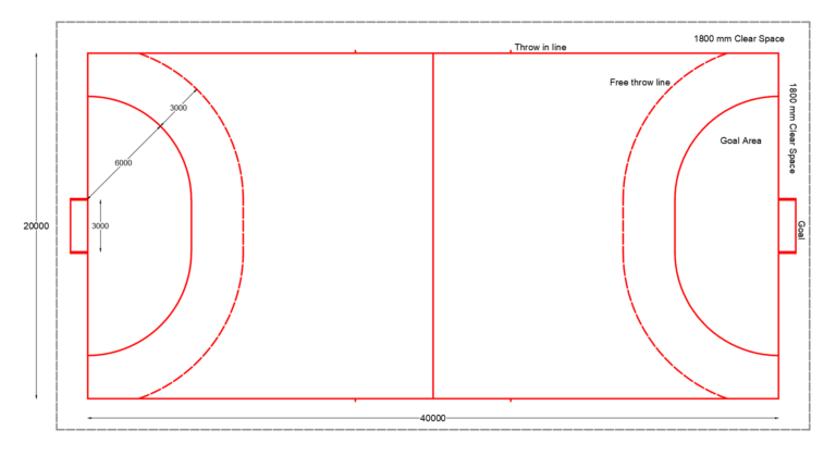 Handball Court (Standard dimensions & Free dwg.) - layakarchitect