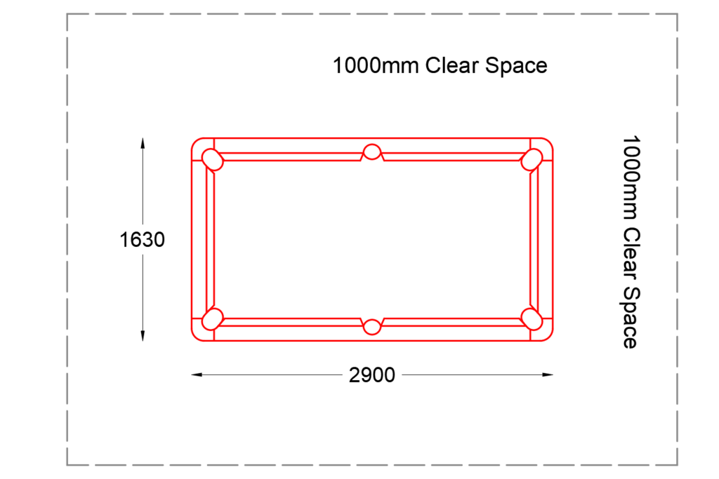 Pool table plan and elevation