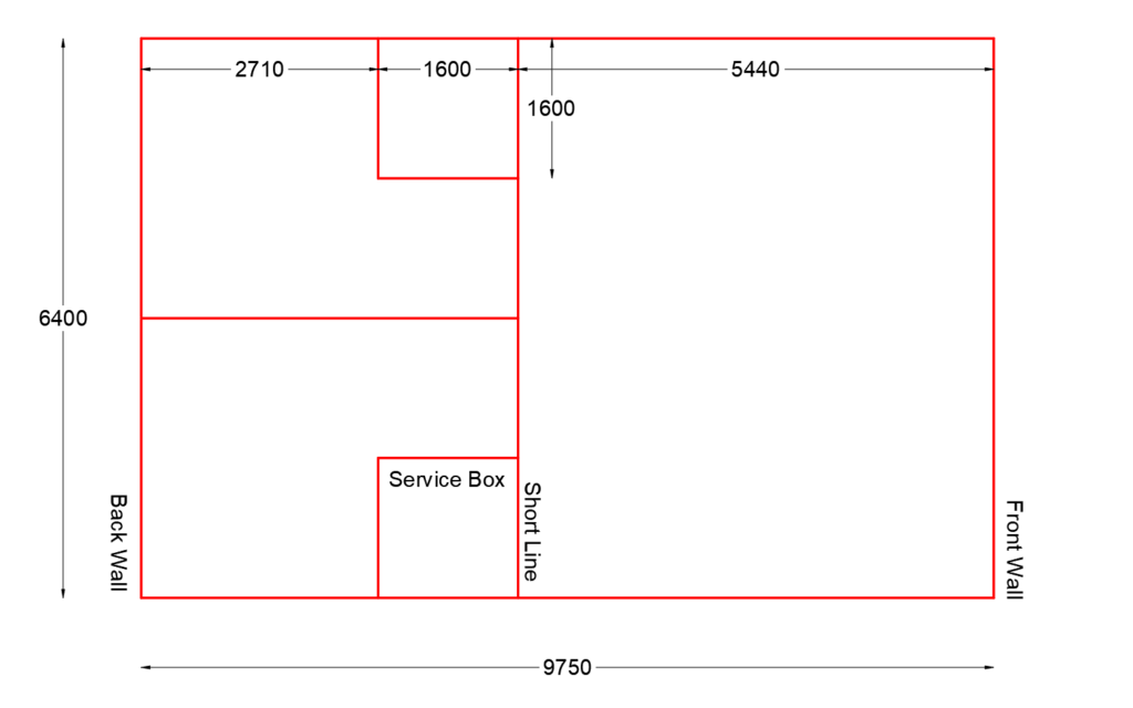 Squash court dimensions