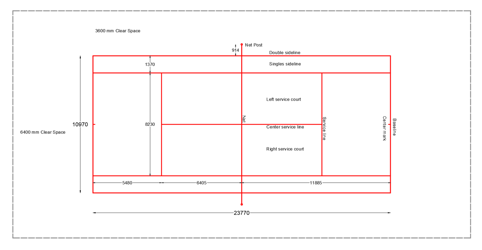 Tennis Court (Standard dimensions & Free Dwg.) - layakarchitect