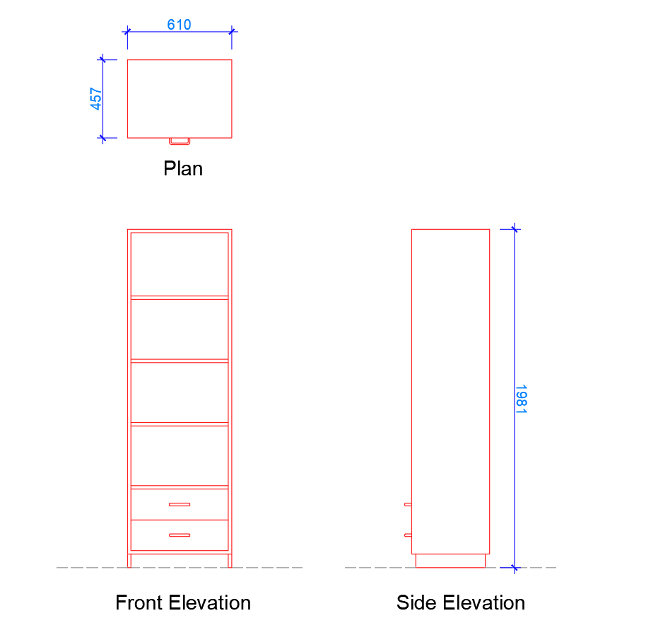 Bookshelf (Dimensions & Free Dwg.) Layak Architect