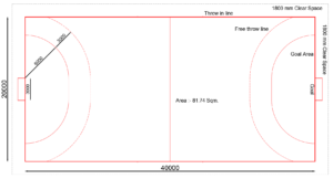 Handball Court Dimensions (Size & Free dwg.) - layakarchitect