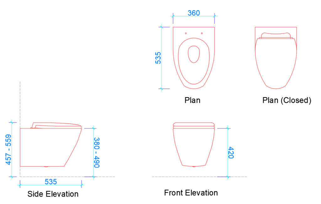 water closet dimensions