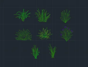 free bushes cad blocks