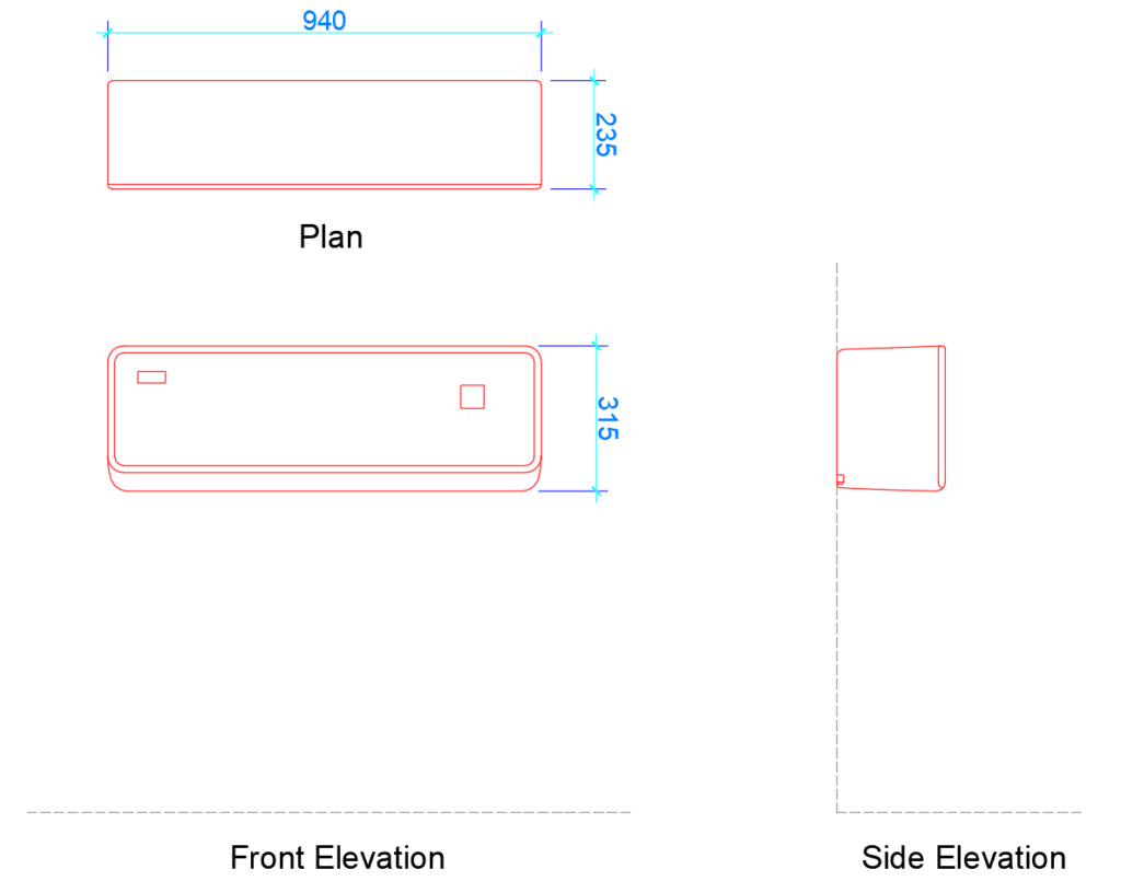 Air Conditioner (Dimensions and Free Dwg.) - Layak Architect