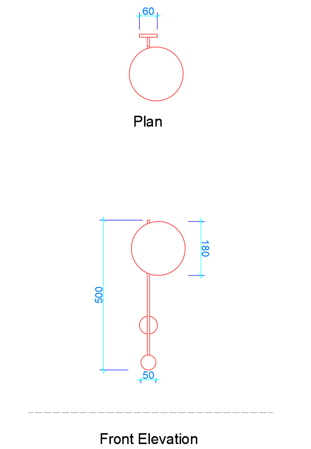 Wall Lamp (Dimensions and Free Dwg.) - Layak Architect