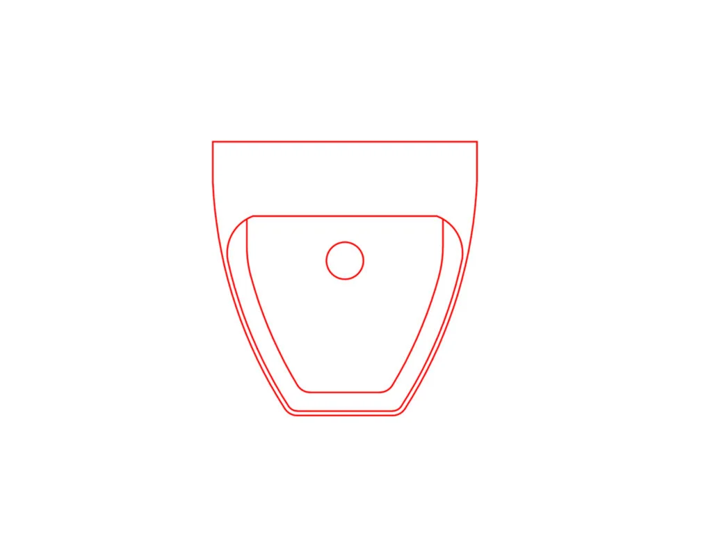 wall mounted urinal dimensions in mm