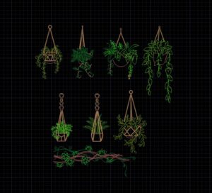 hanging plants dwg free download