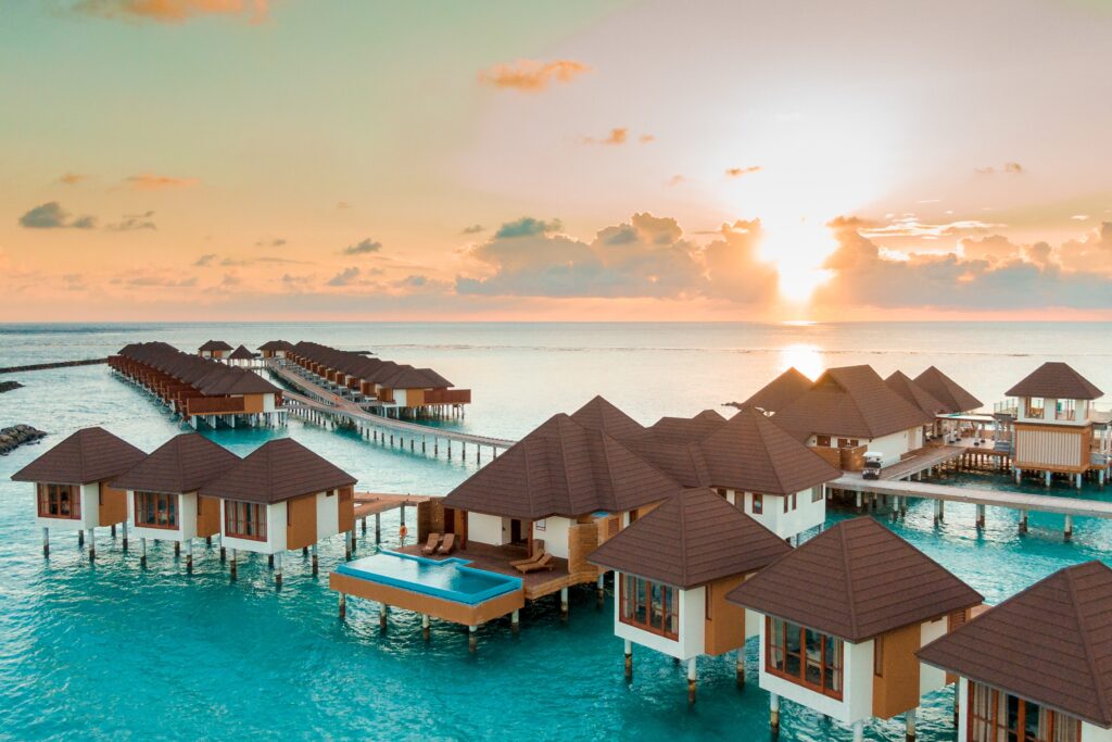 a view of resort in maldives