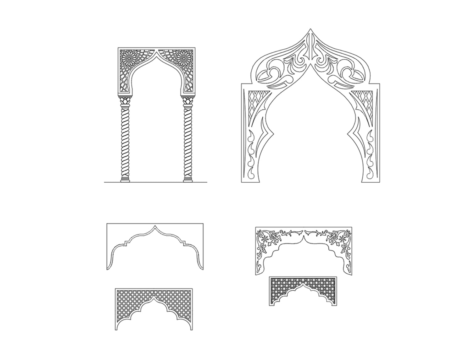 Arches Design CAD Block (Download Free Dwg ) layakarchitect