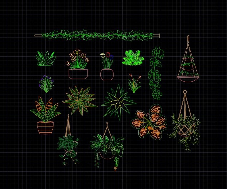 plants free dwg download