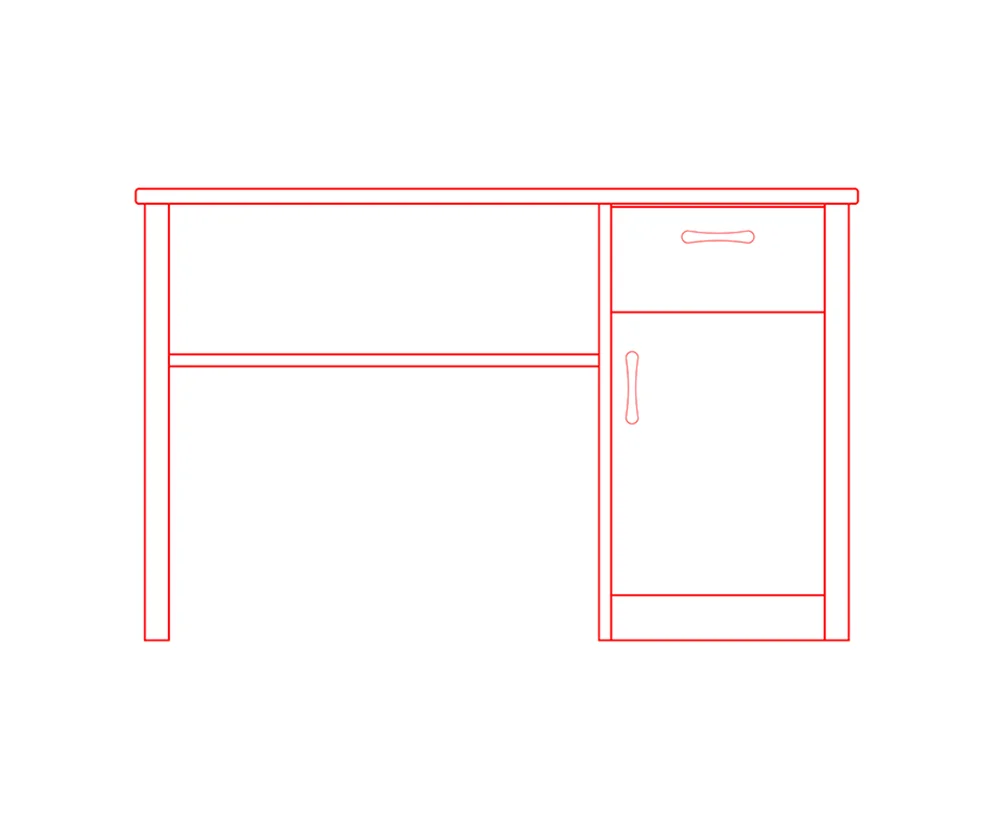 Study table height in mm