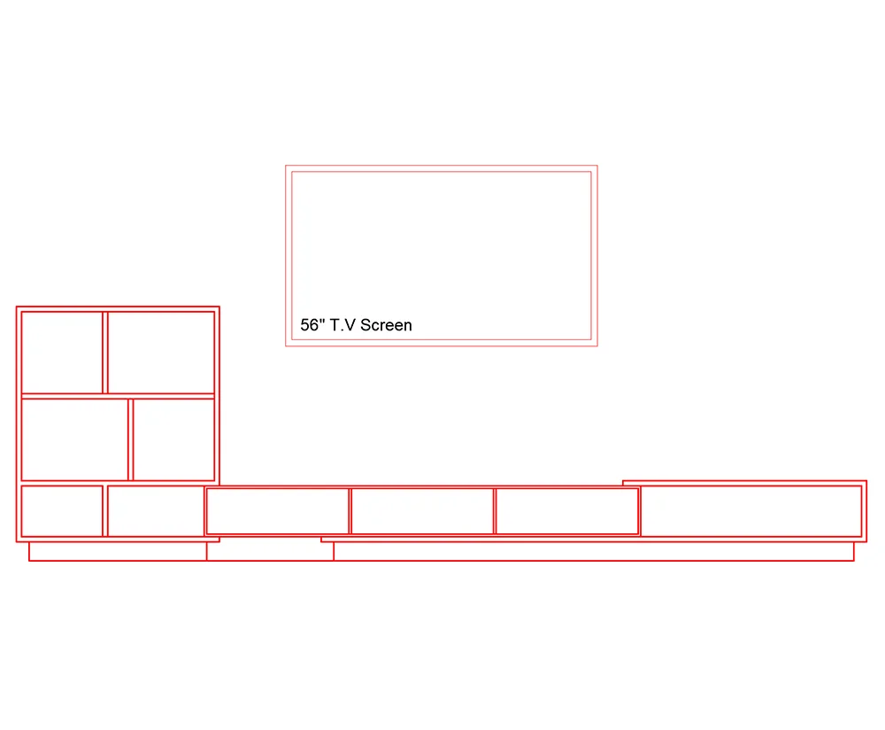 download free dwg of tv cabinet
