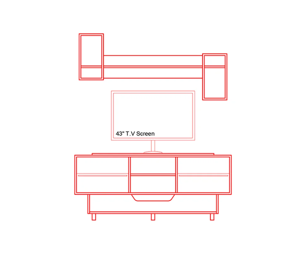 download free dwg of tv stand