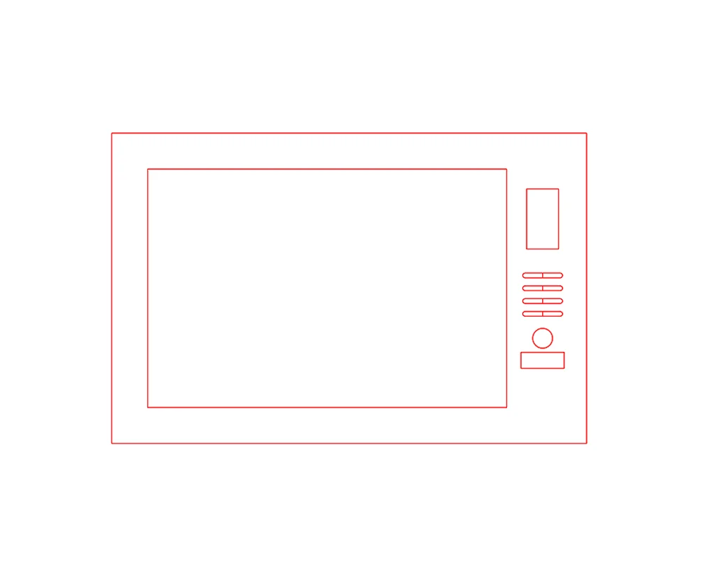 download free dwg of microwave oven