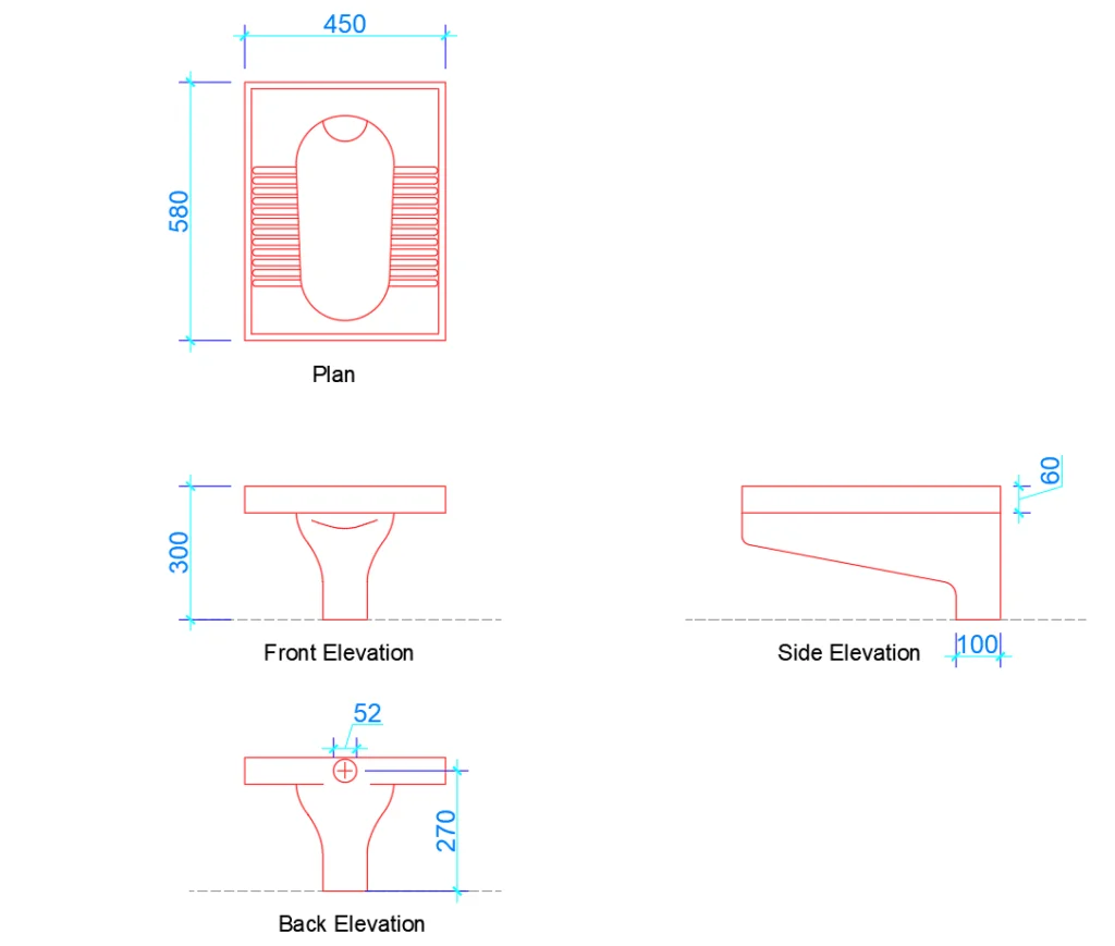 Commode dimensions in mm commode dwg download