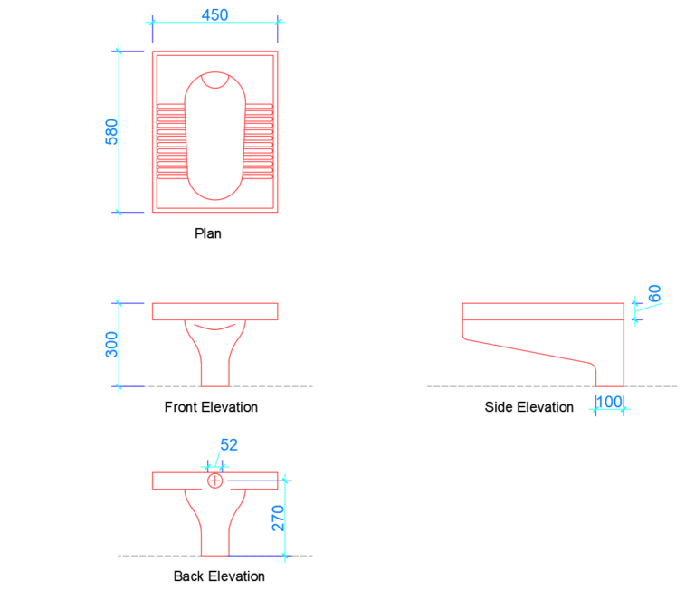 Commode Dimensions (Free Dwg) Layak Architect