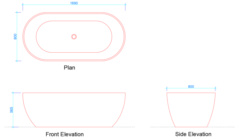 Free Standing Bathtub Dimensions (Free Dwg) - Layak Architect