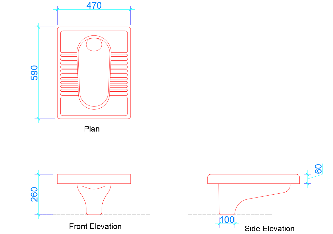 Orissa Pan Commode Dimensions (Free Dwg) - Layak Architect
