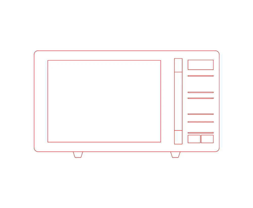 Download free dwg of microwave oven