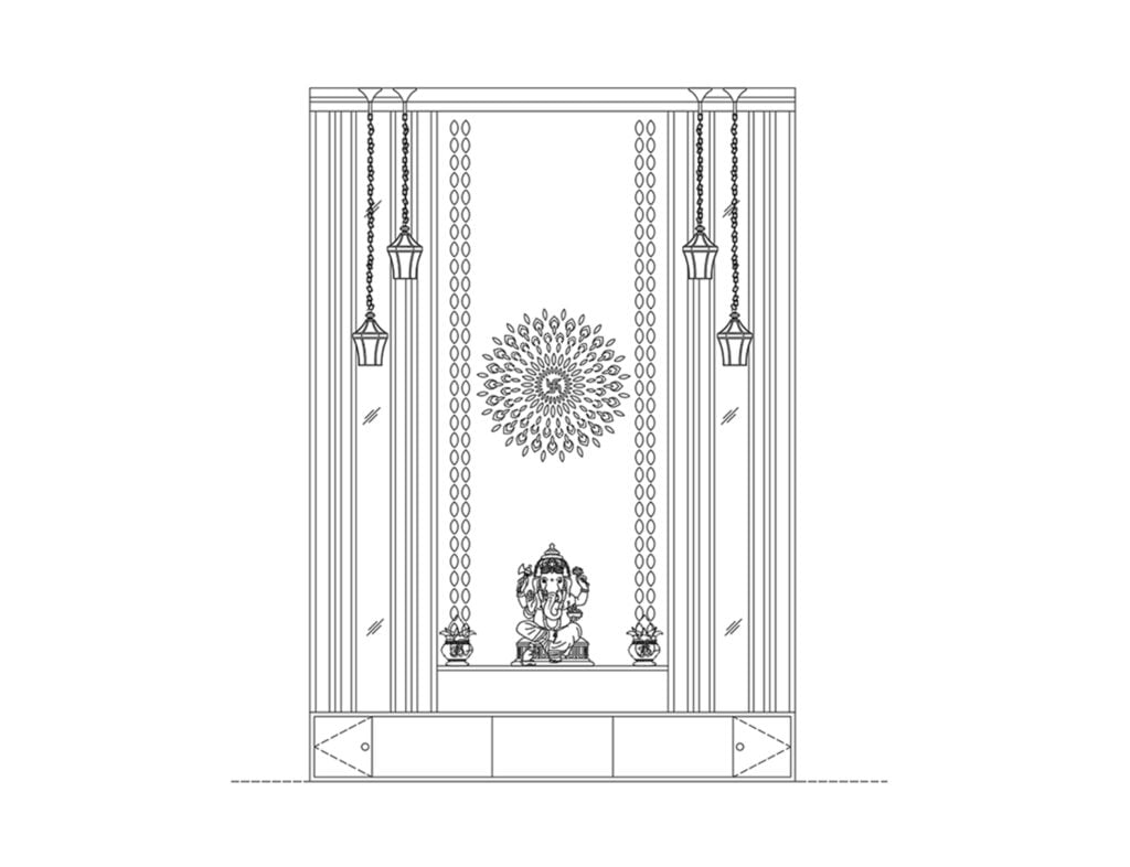 mandir free autocad block