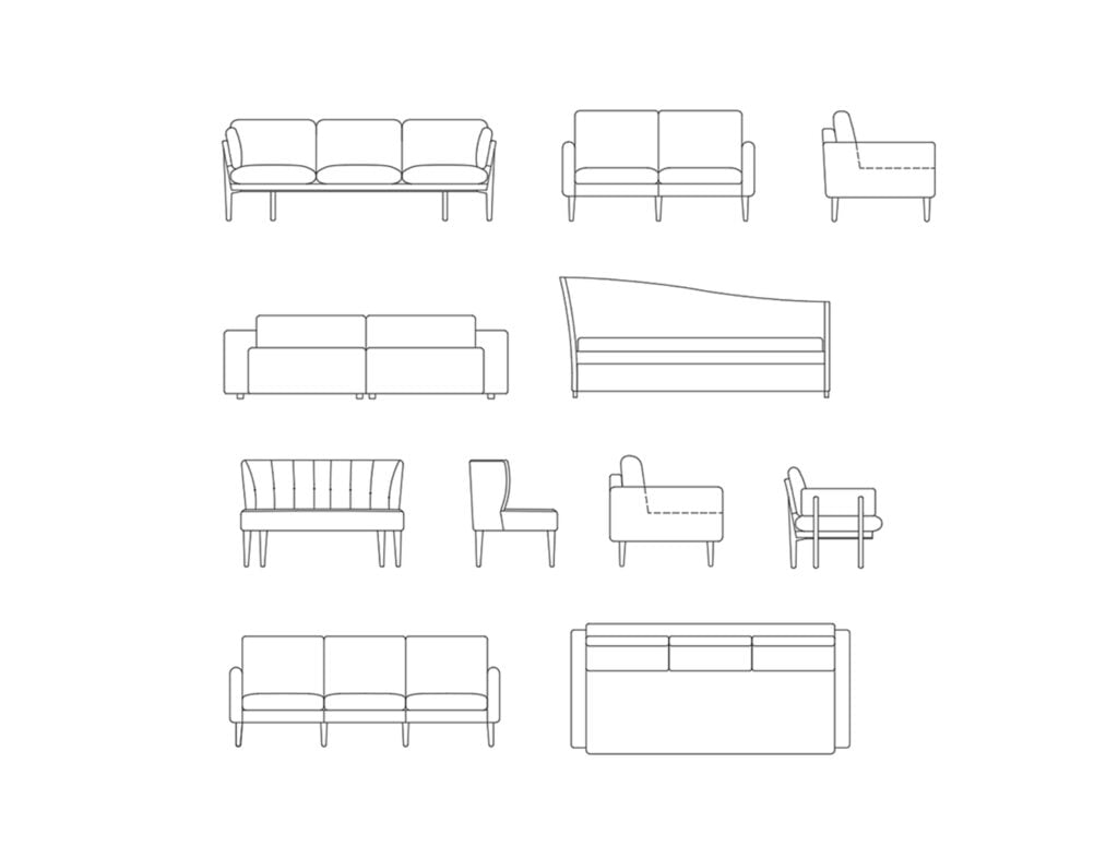 sofa and couches dwg free download