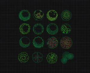 trees cad block free download