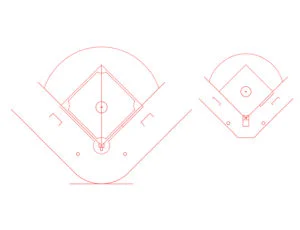 download free cad block of softball field