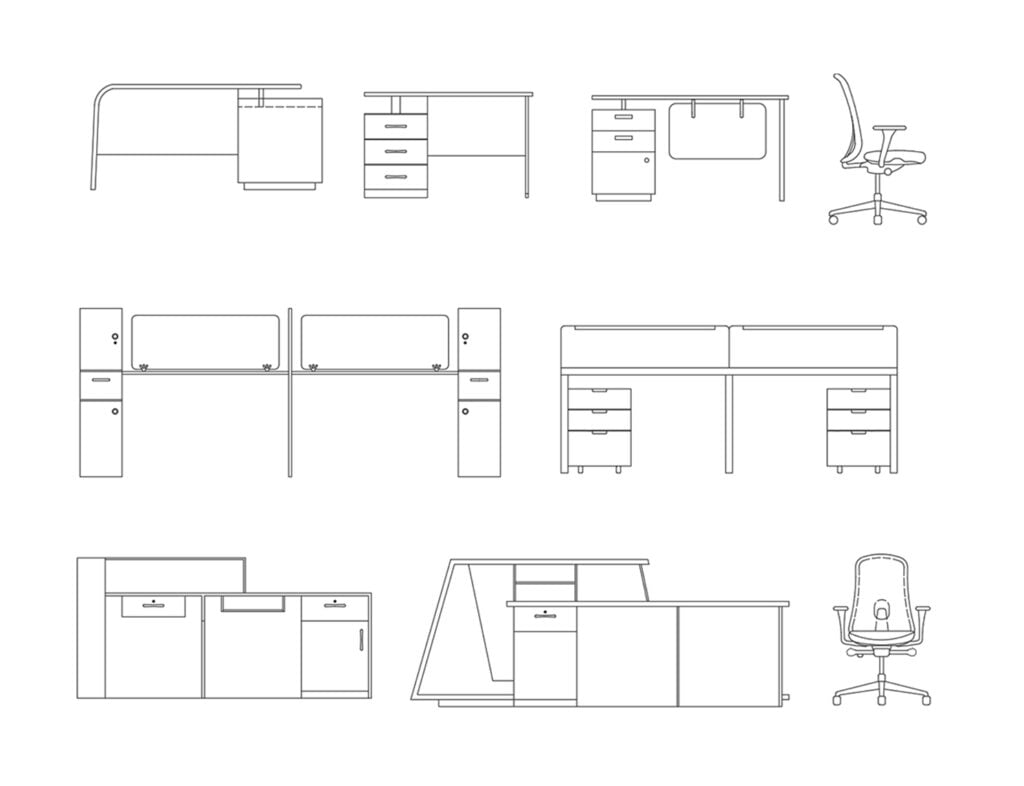 download free office furniture cad blocks