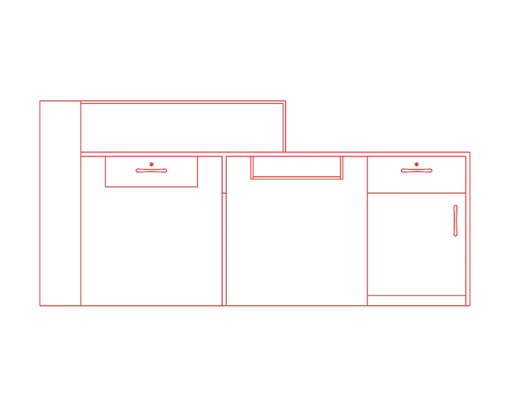 reception desk free cad block download