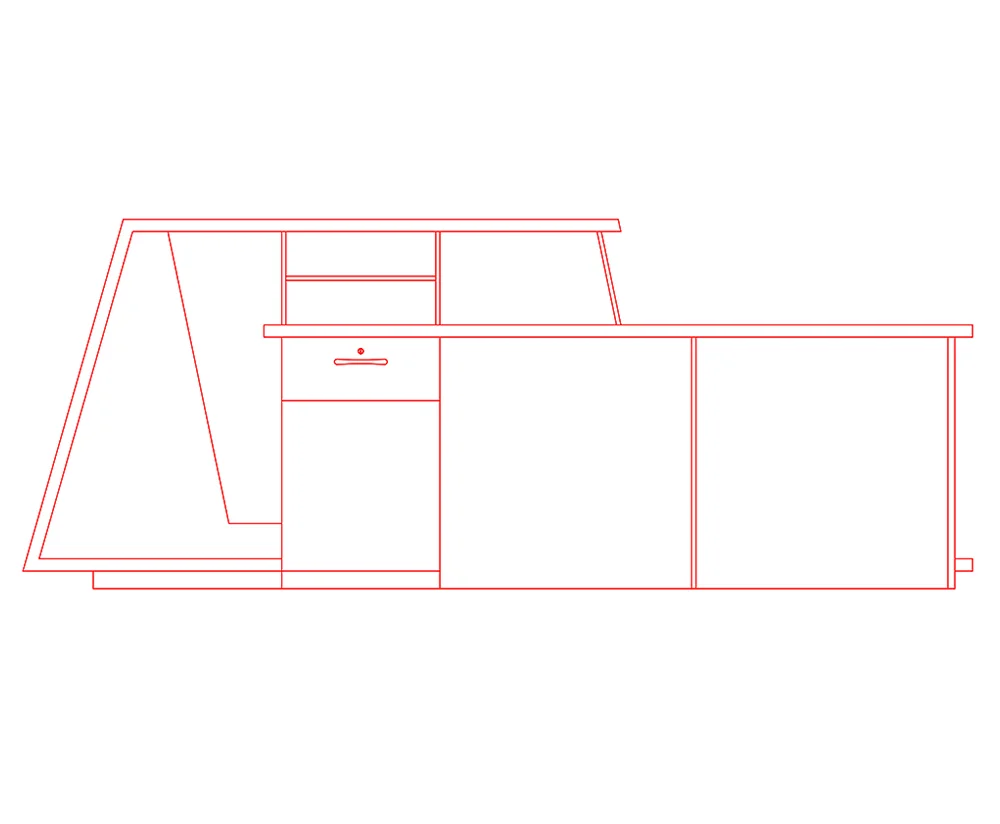 reception table free cad block download