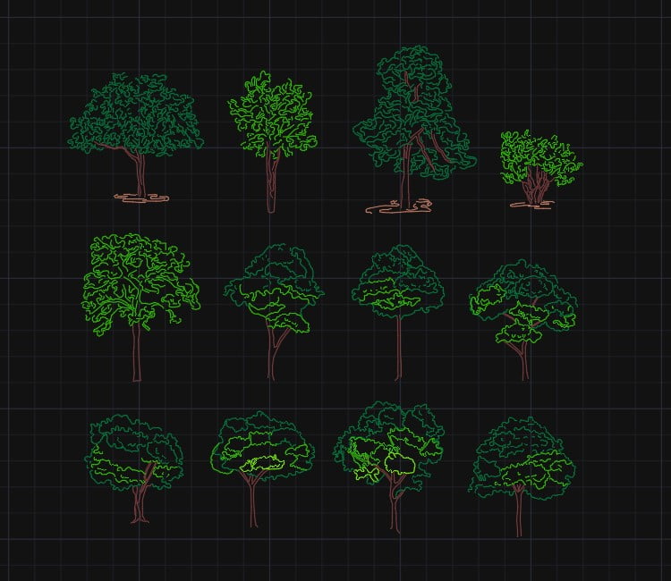 Tree Elevation CAD Block (Download FREE Dwg.) - Layak Architect