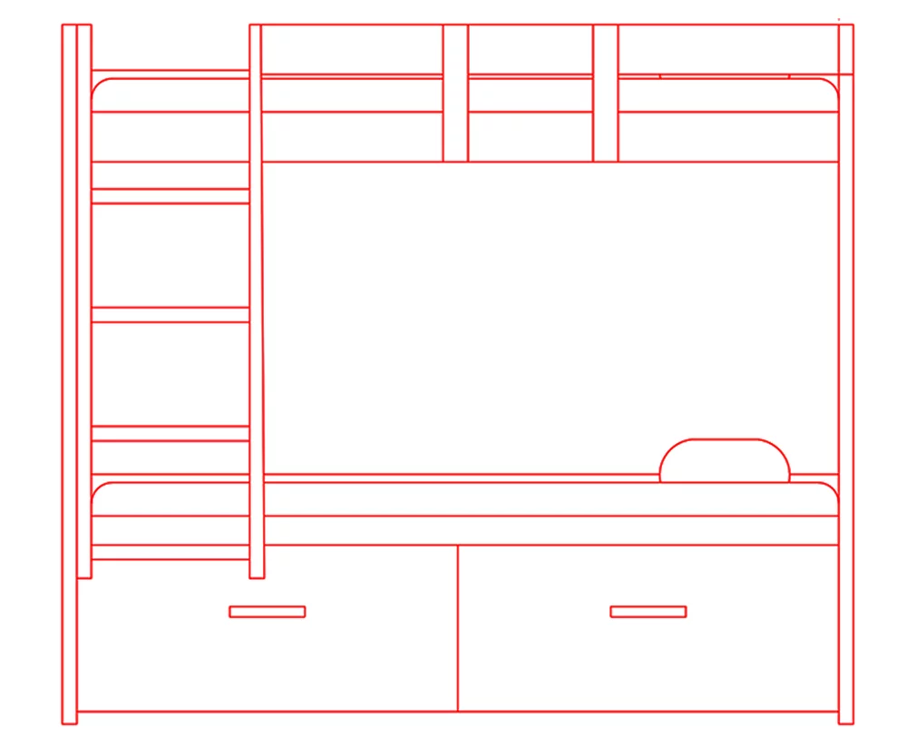 bunk bed free cad block download