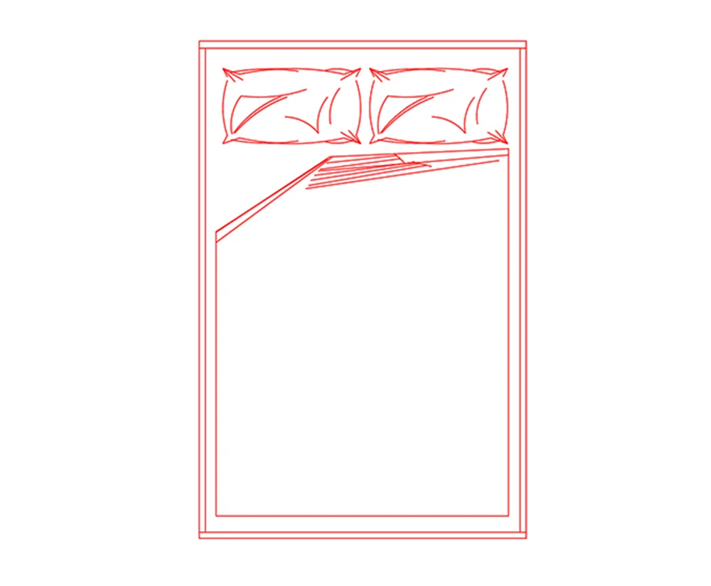 download free double bed cad block