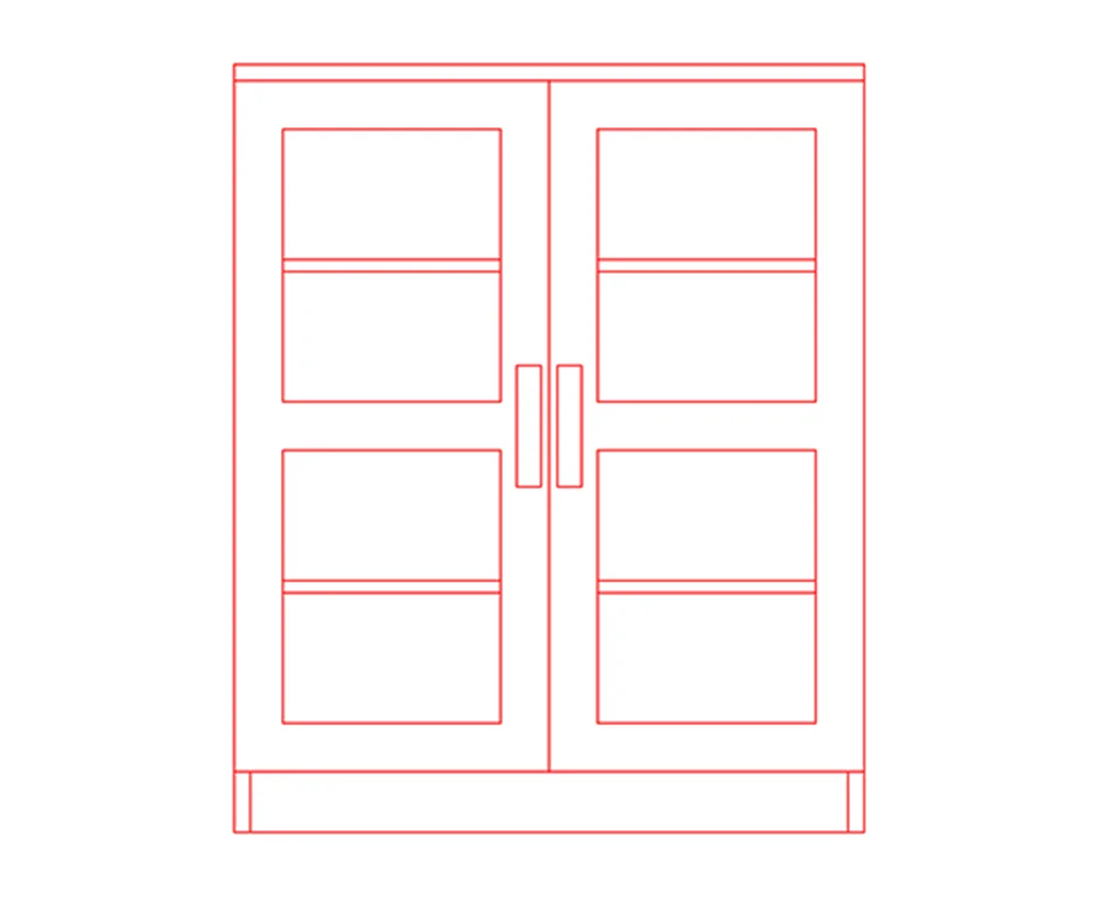 glass door cabinet free dwg download