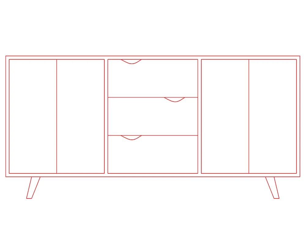 download free cad block of wood cabinet